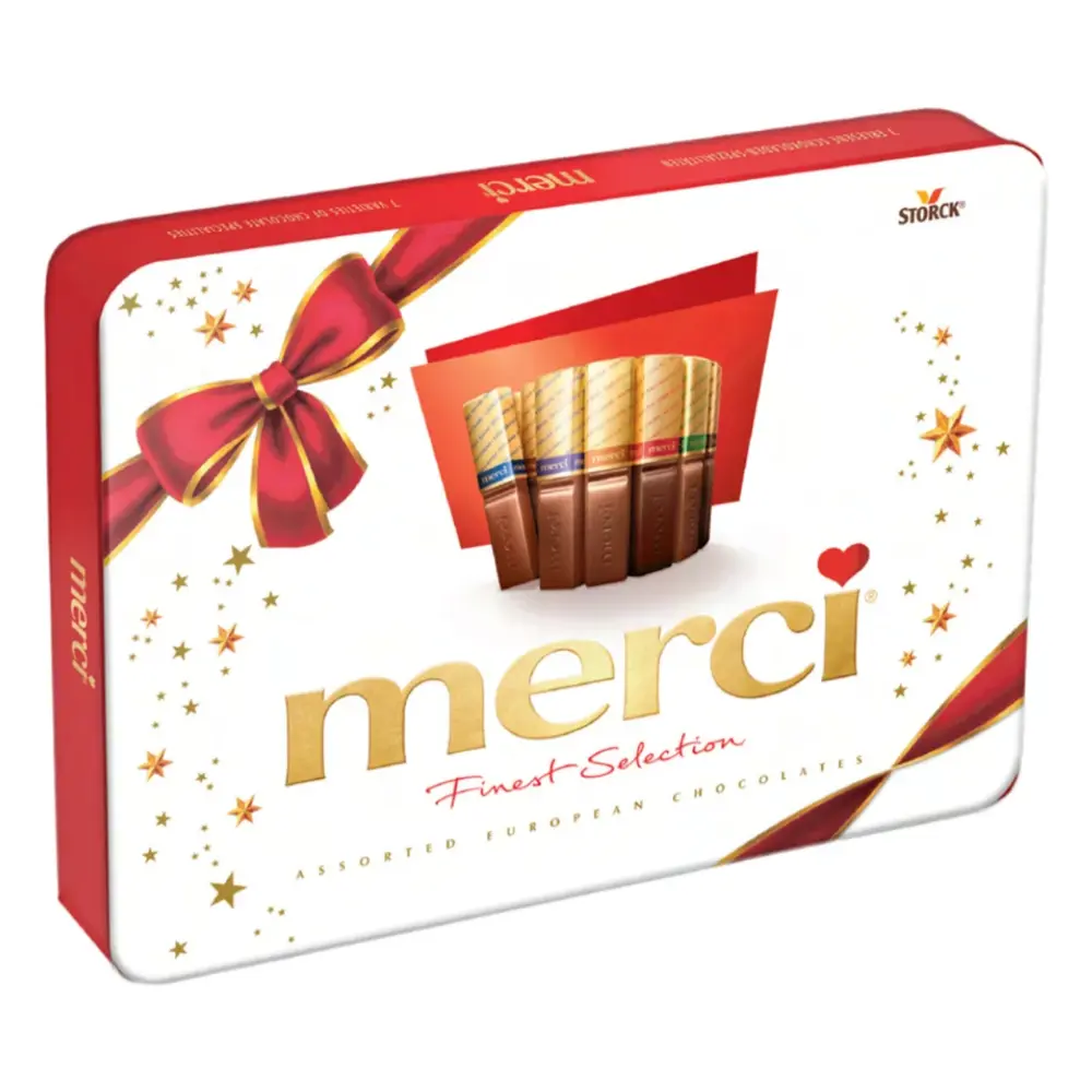 Socola Tổng Hợp Hộp Thiếc, Merci Finest Selection, Assorted European Chocolates (500g) - STORCK